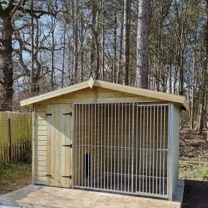 Benchmark Dog Kennel with Apex Roof - Single 10 x 8ft, Premium Wood Range