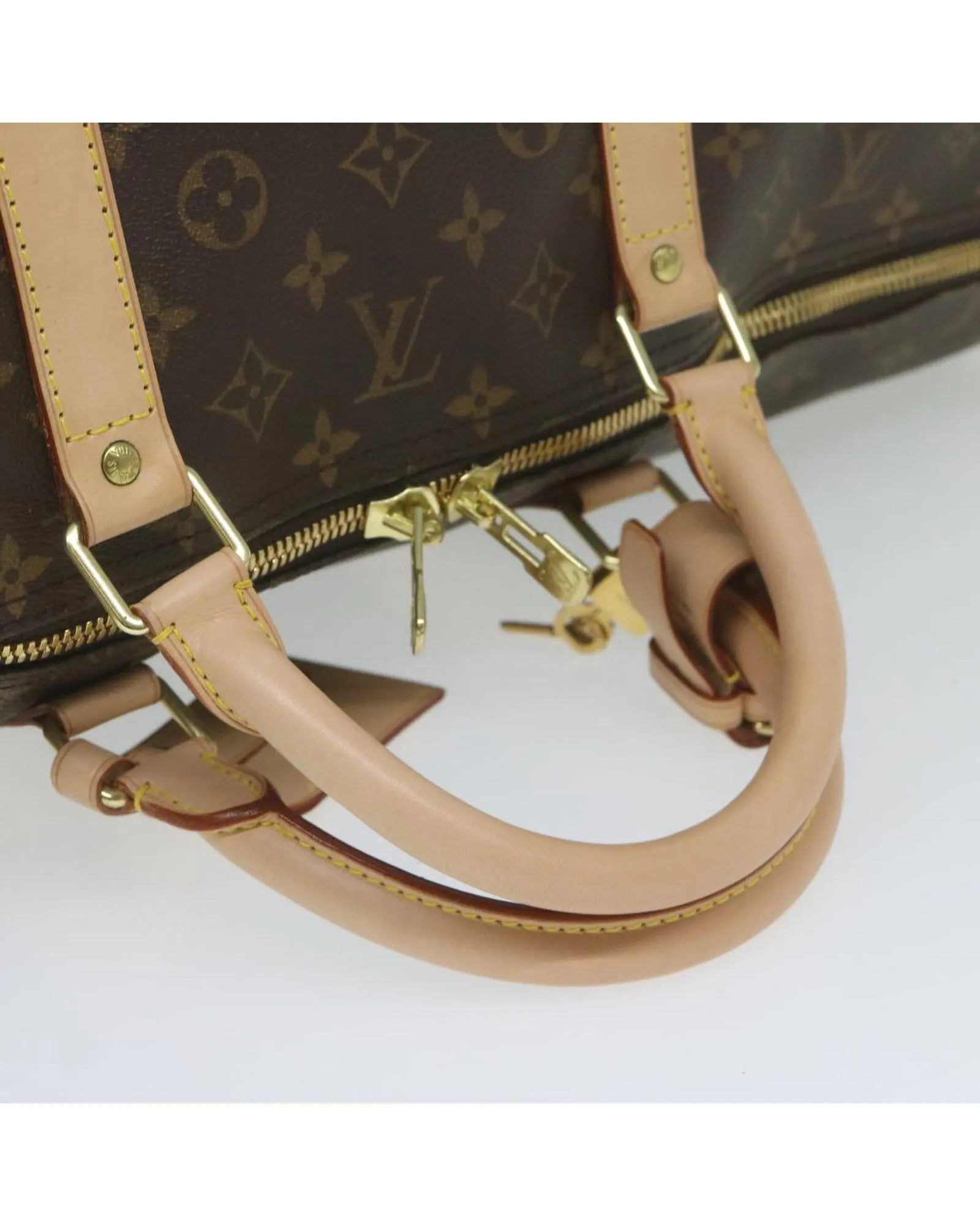 Monogram Canvas Boston Bag with Shoulder Strap and Accessories
